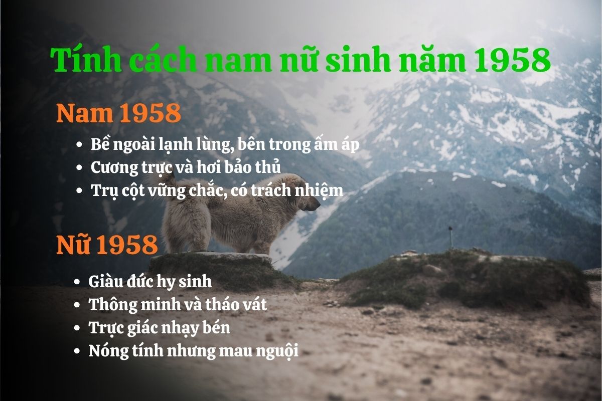 1958 nam nữ có tính cách gì