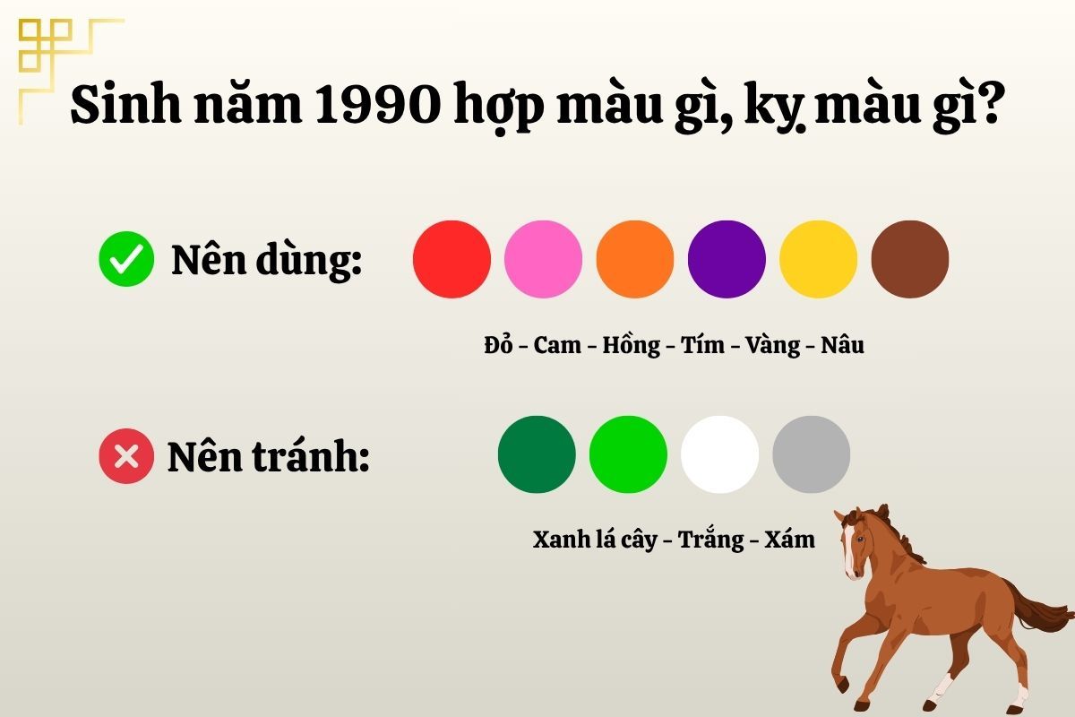 1990 mệnh gì và hợp với màu gì