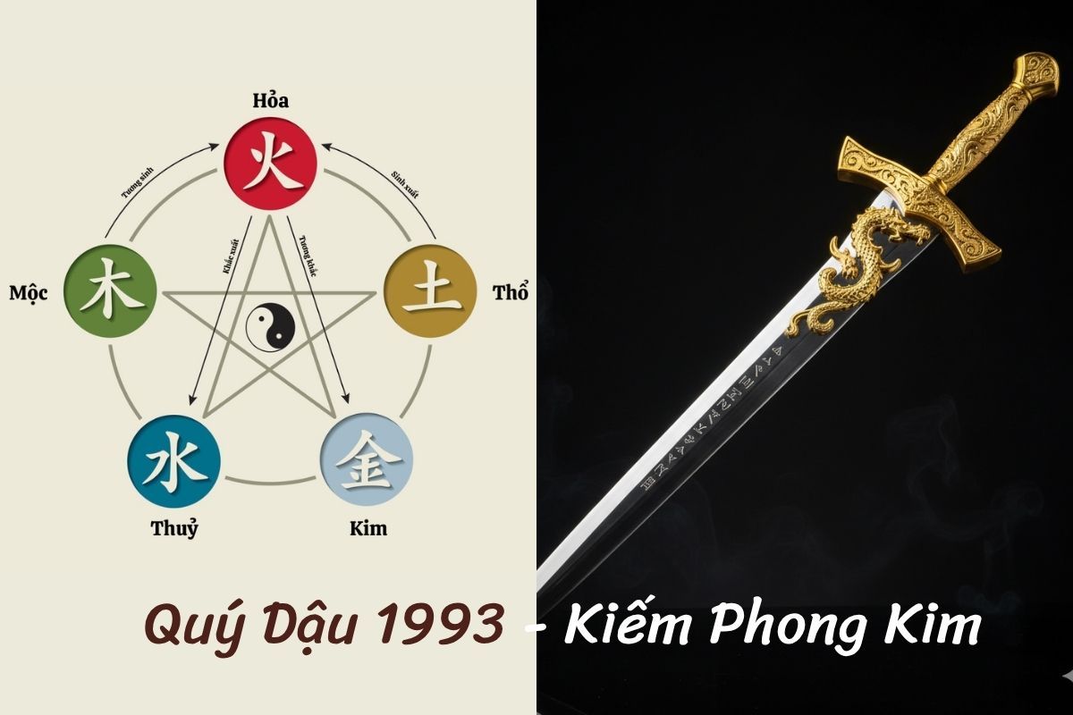 1993 mang mệnh Kim, nạp âm là Kiếm Phong Kim
