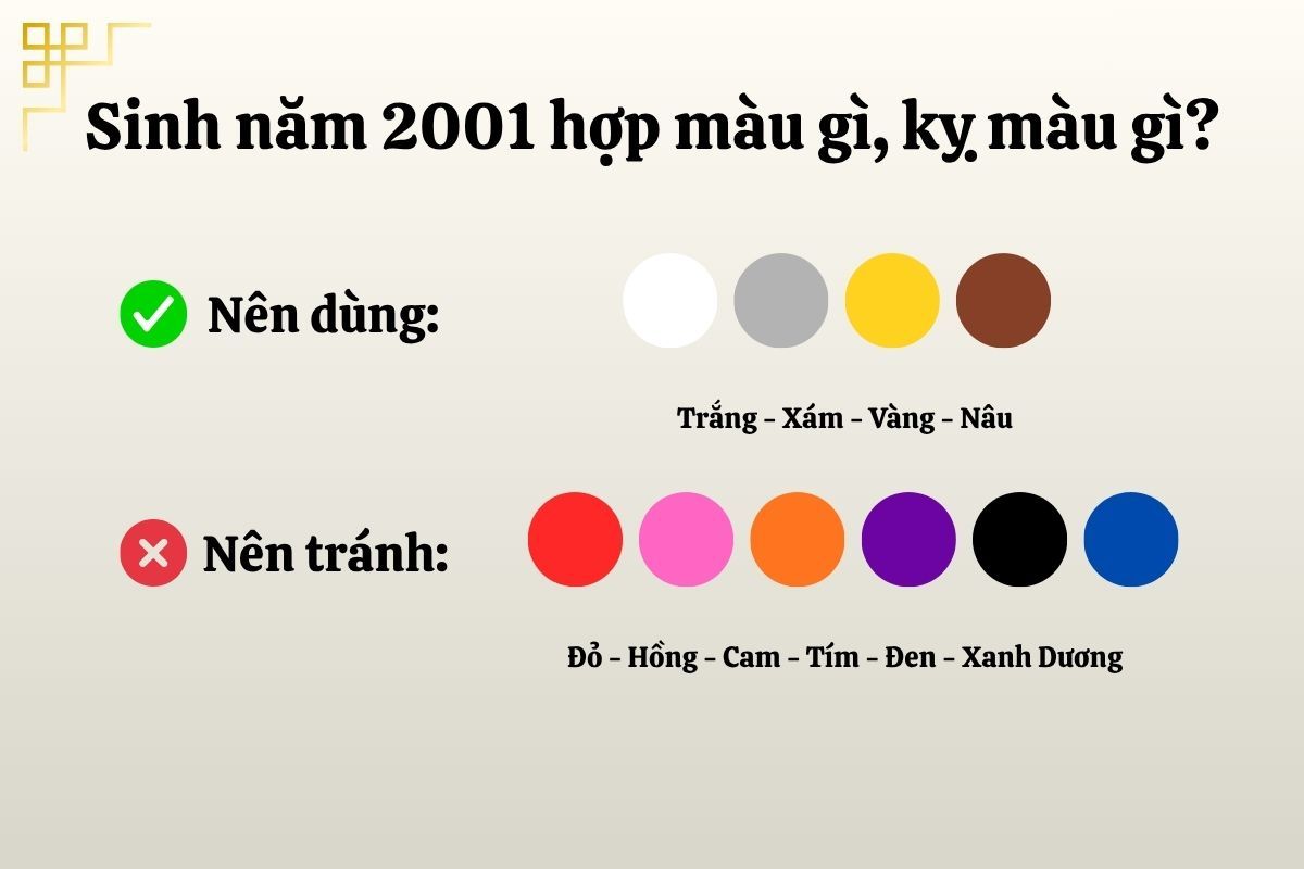 2001 hợp với màu gì