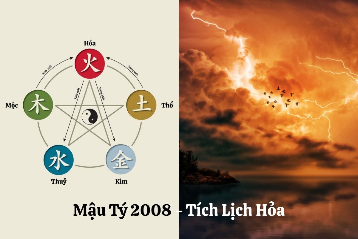 2008 mang mệnh Hỏa, nạp âm là Tích Lịch Hỏa