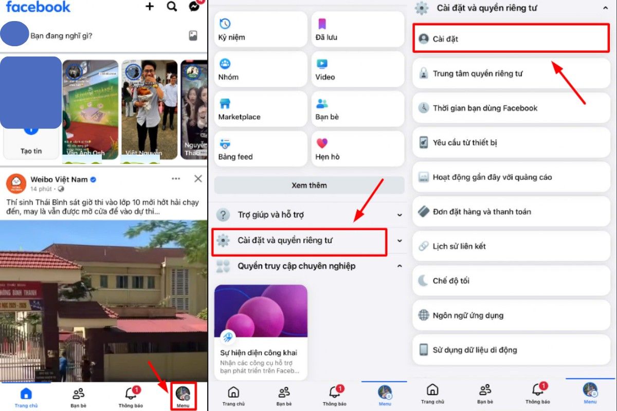 cách bật thông báo đẩy trên fb