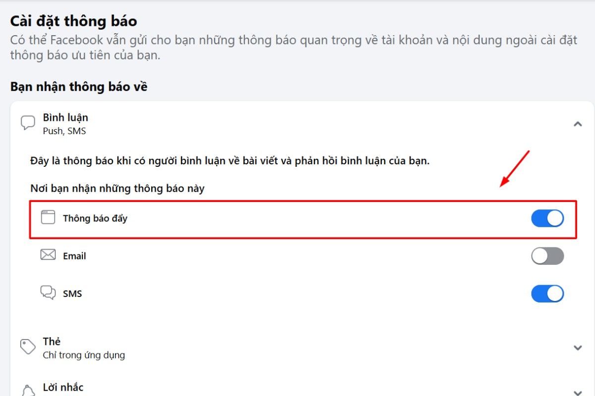 thông báo đẩy fb là gì