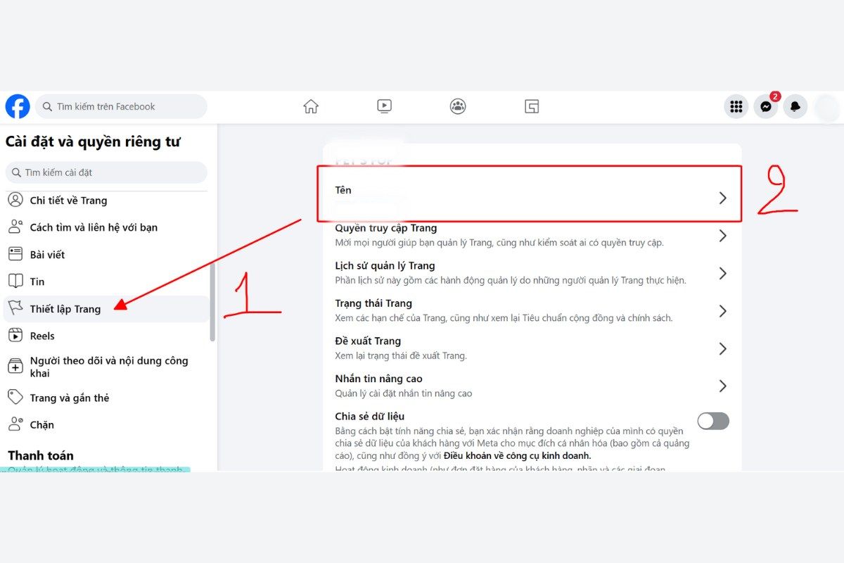 hướng dẫn đổi tên fanpage fb