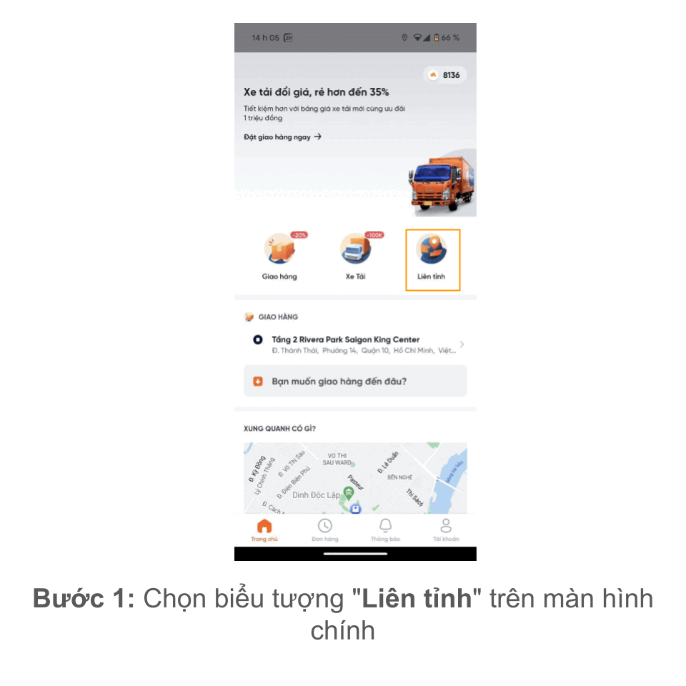 CÁC BƯỚC LÊN ĐƠN TRÊN ỨNG DỤNG AHAMOVE