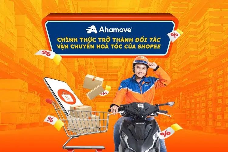 Ahamove là đối tác vận chuyển hỏa tốc của Shopee