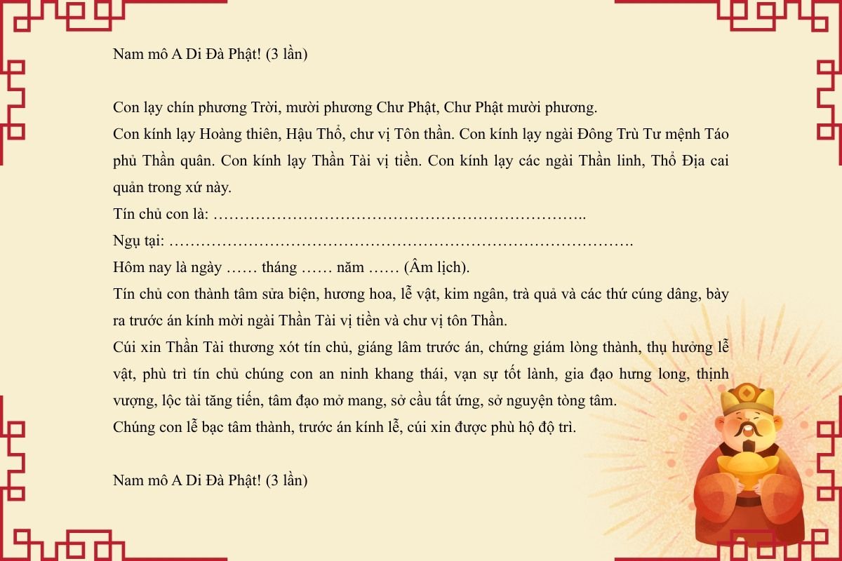 bài cúng ông thần tài