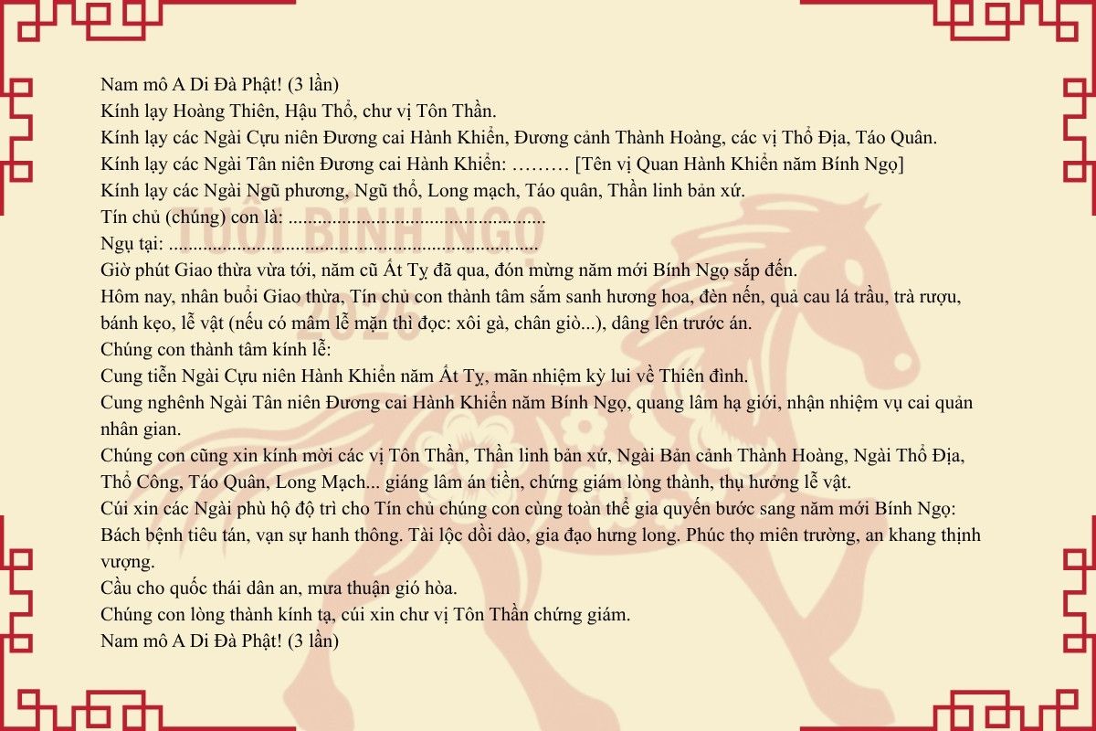 cách cúng đêm giao thừa