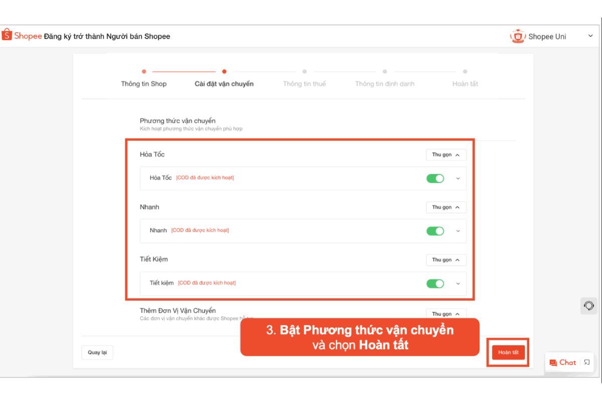 Cách đăng lý bán hàng trên shopee 88