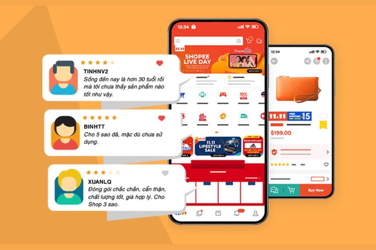Cách đánh giá đơn hàng trên shopee 2