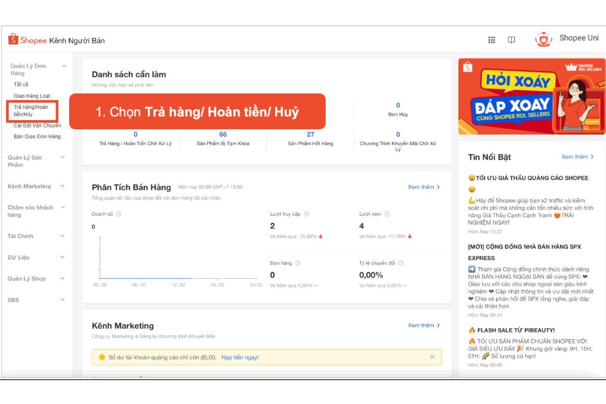 Cách hủy đơn hàng trên shopee 4