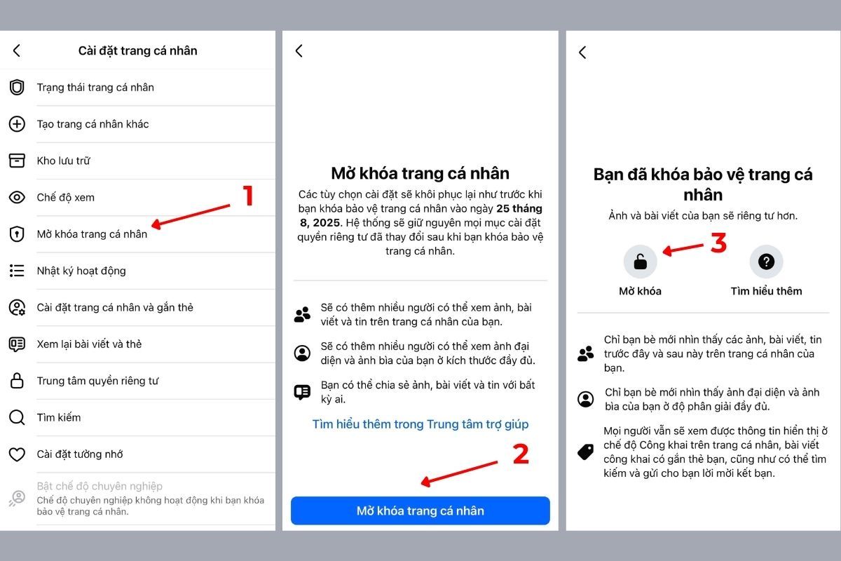 Cách khóa bảo vệ trang cá nhân Facebook trên samsung