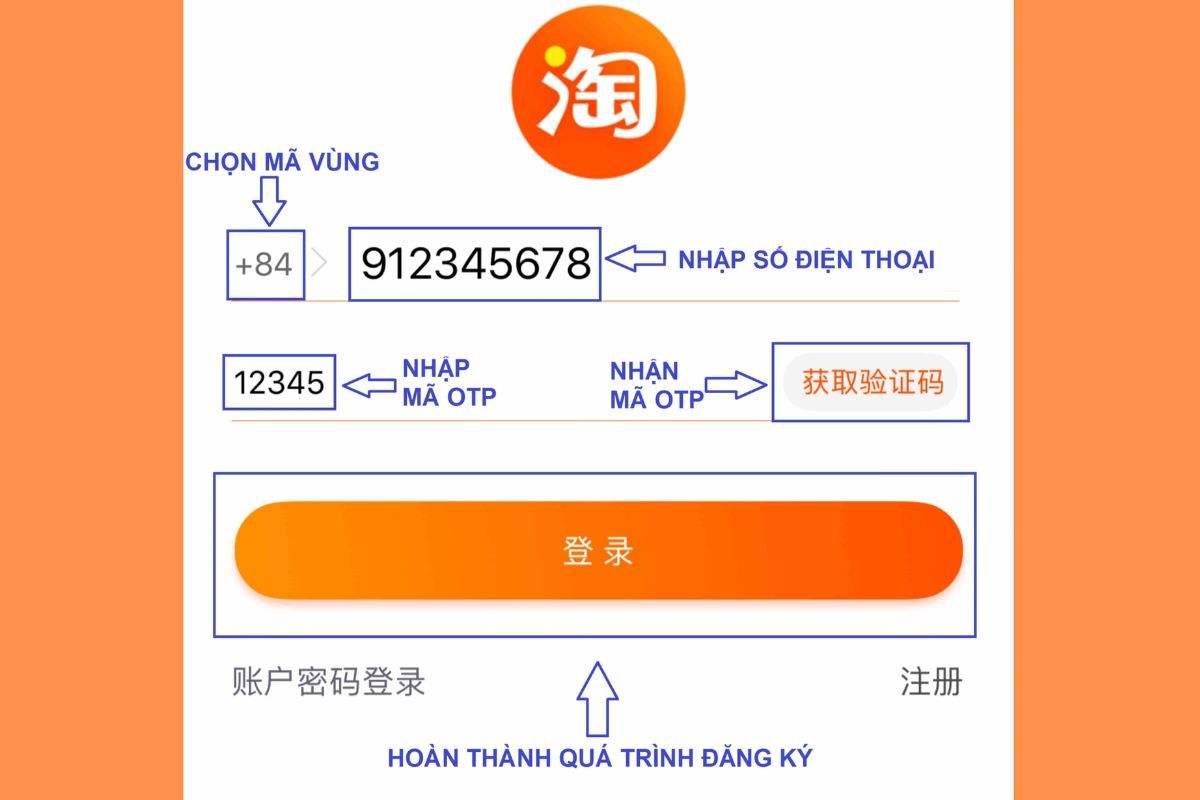 Cách tạo tài khoản taobao 2
