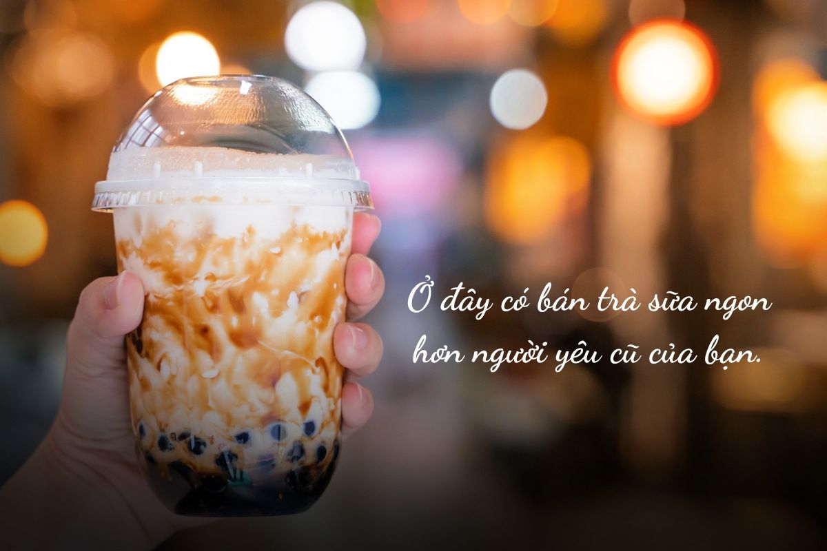 caption bán trà sữa