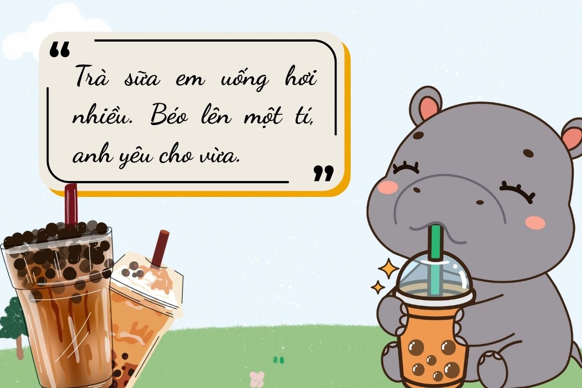 caption trà sữa