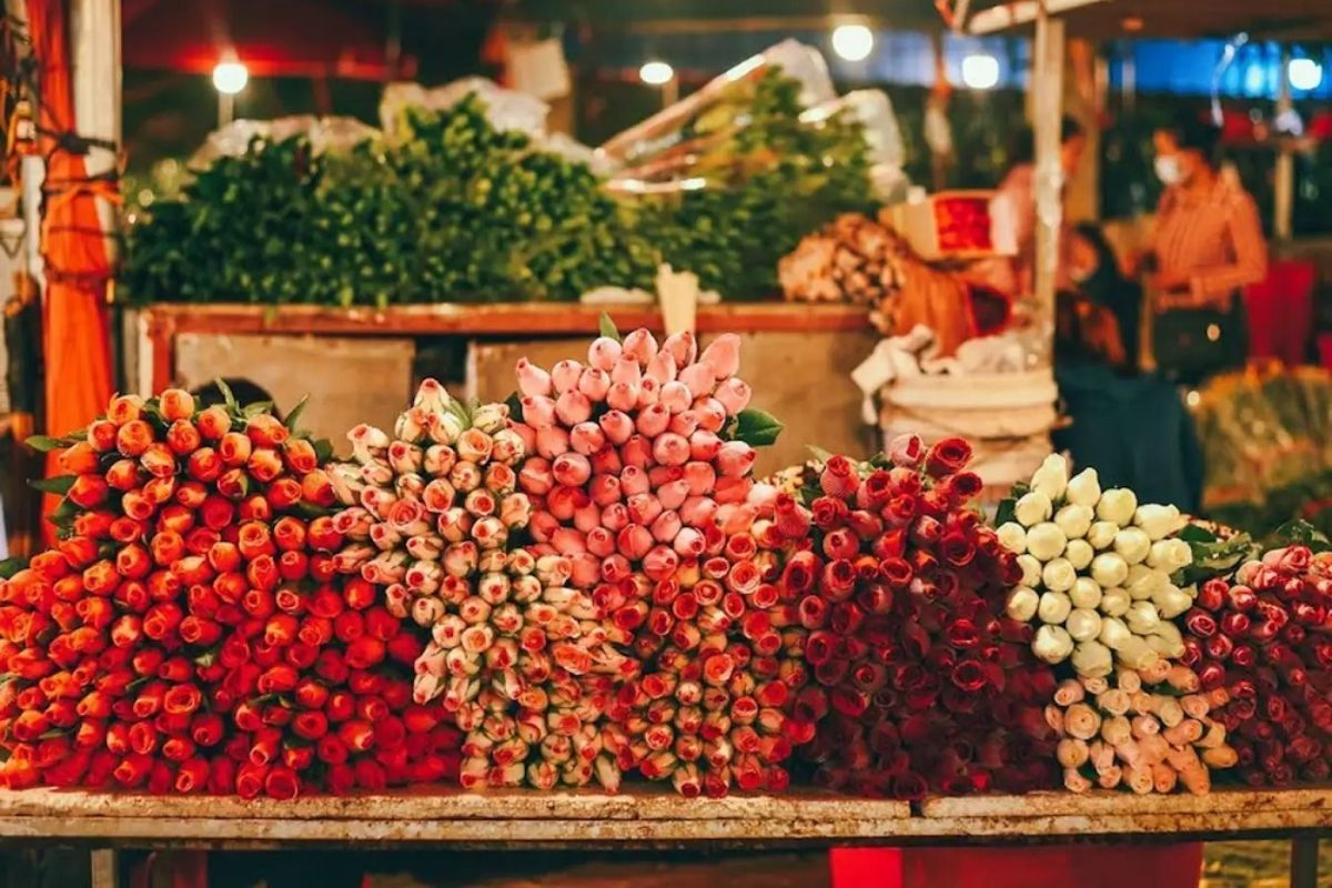 chợ hoa tươi hậu giang