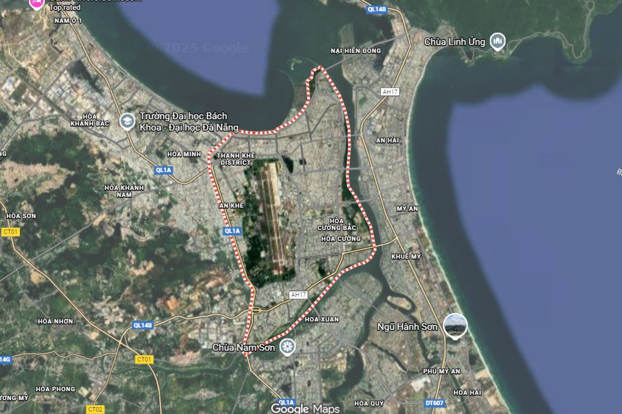 Đà Nẵng được chiếu trên vệ tinh