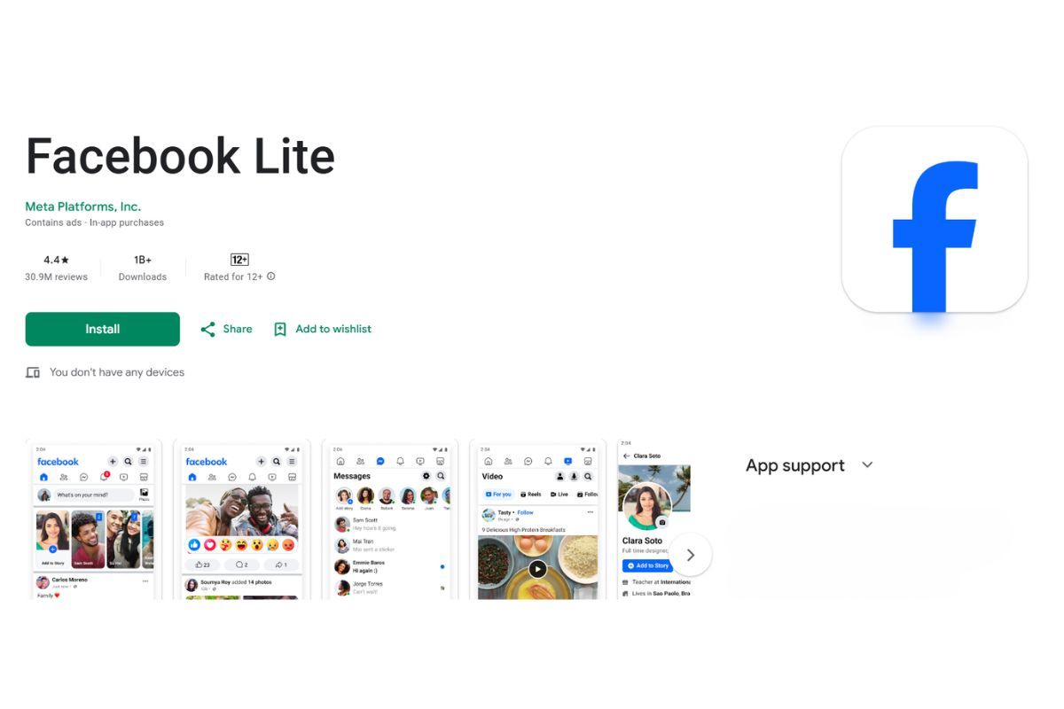 Facebook lite đăng nhập
