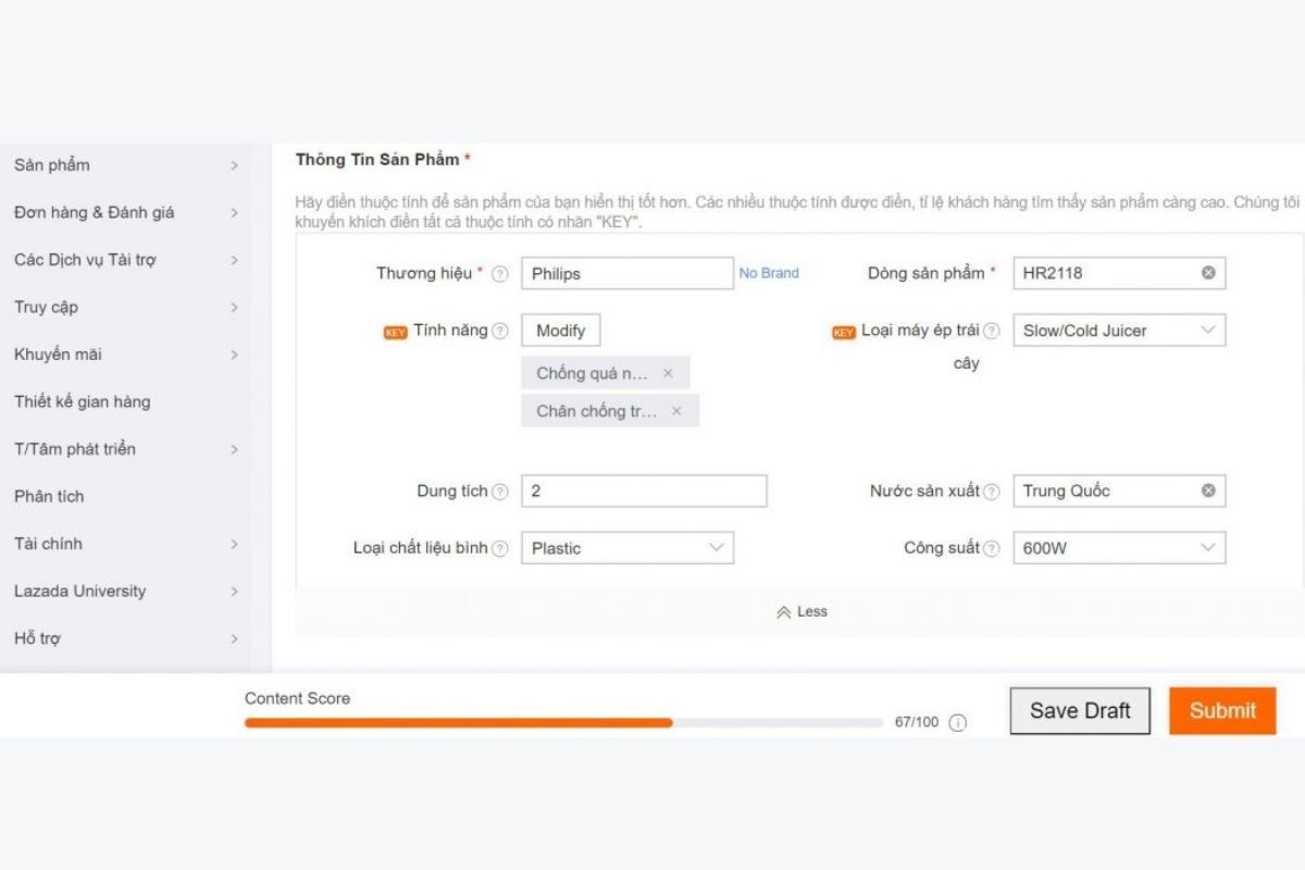 Hướng dẫn đăng sản phẩm trên Lazada