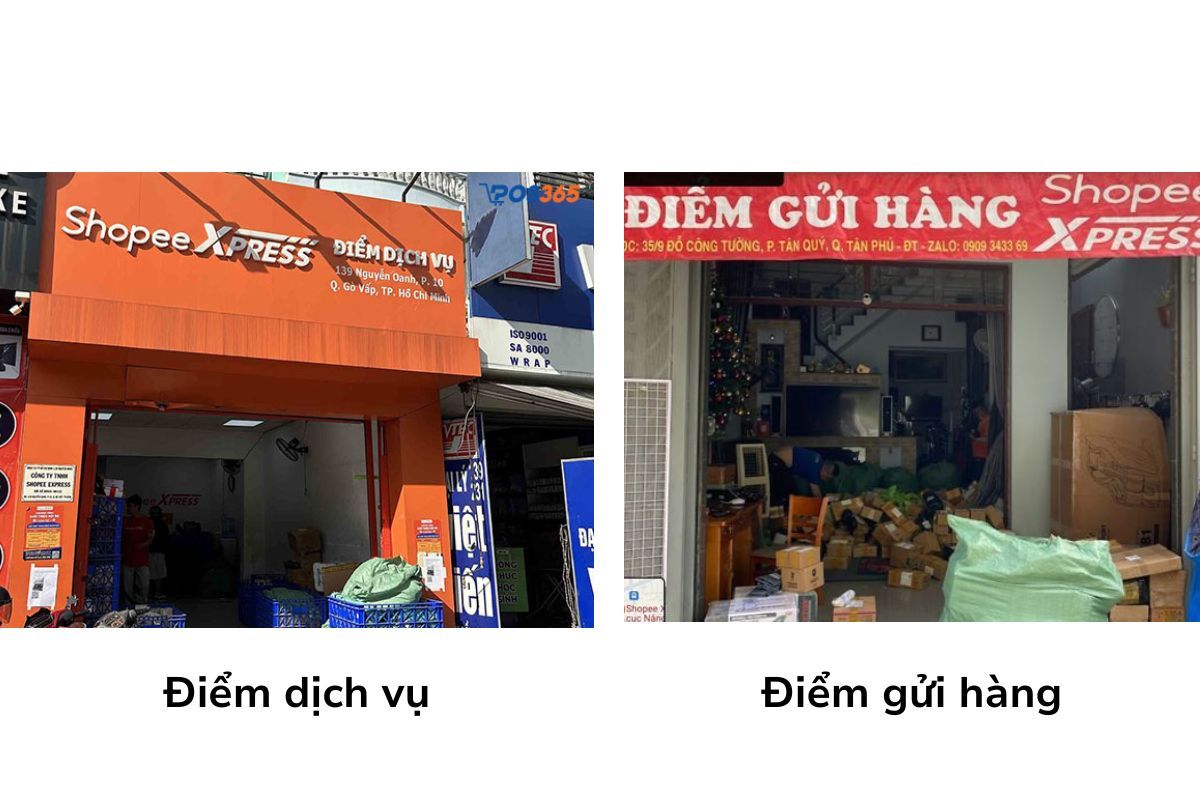 so sánh điểm dịch vụ và điểm gửi hàng shopee