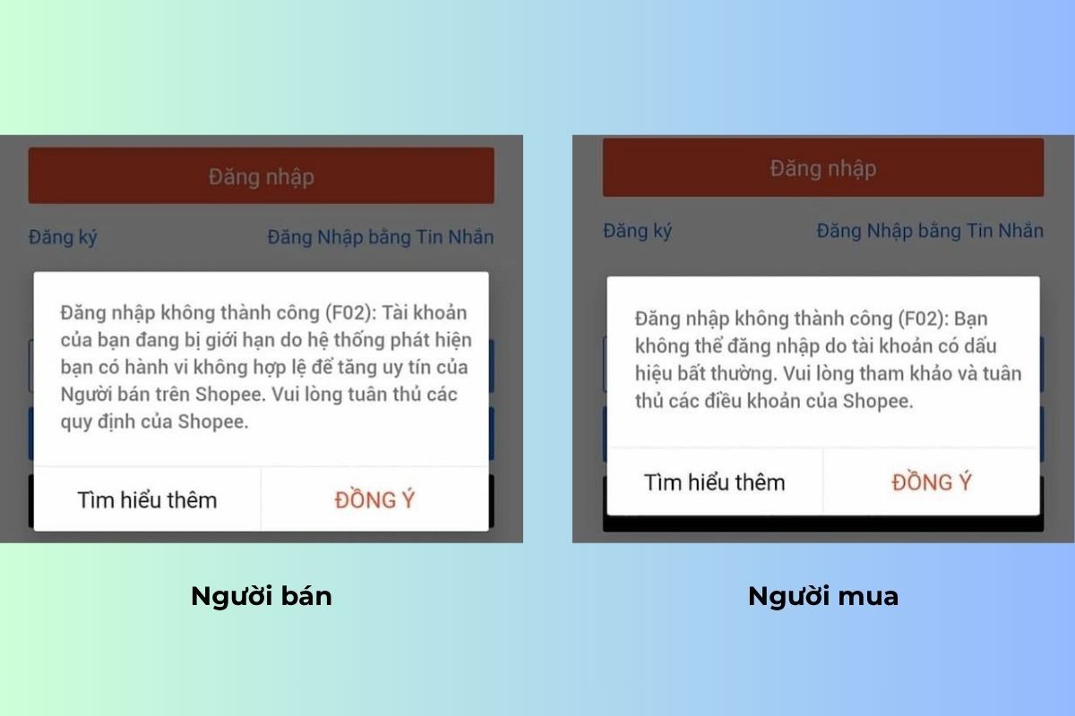 Lỗi F02 shopee