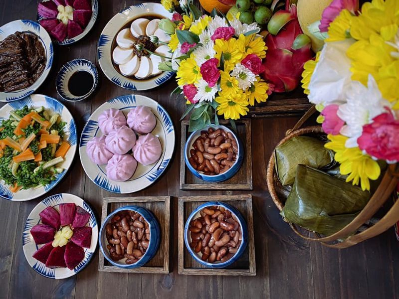 mâm cúng chay cúng rằm tháng 7