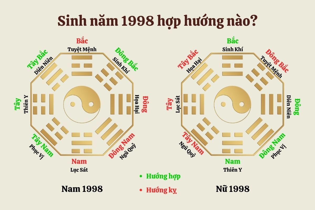 Mậu Dần 1998 hợp và kỵ với hướng nào