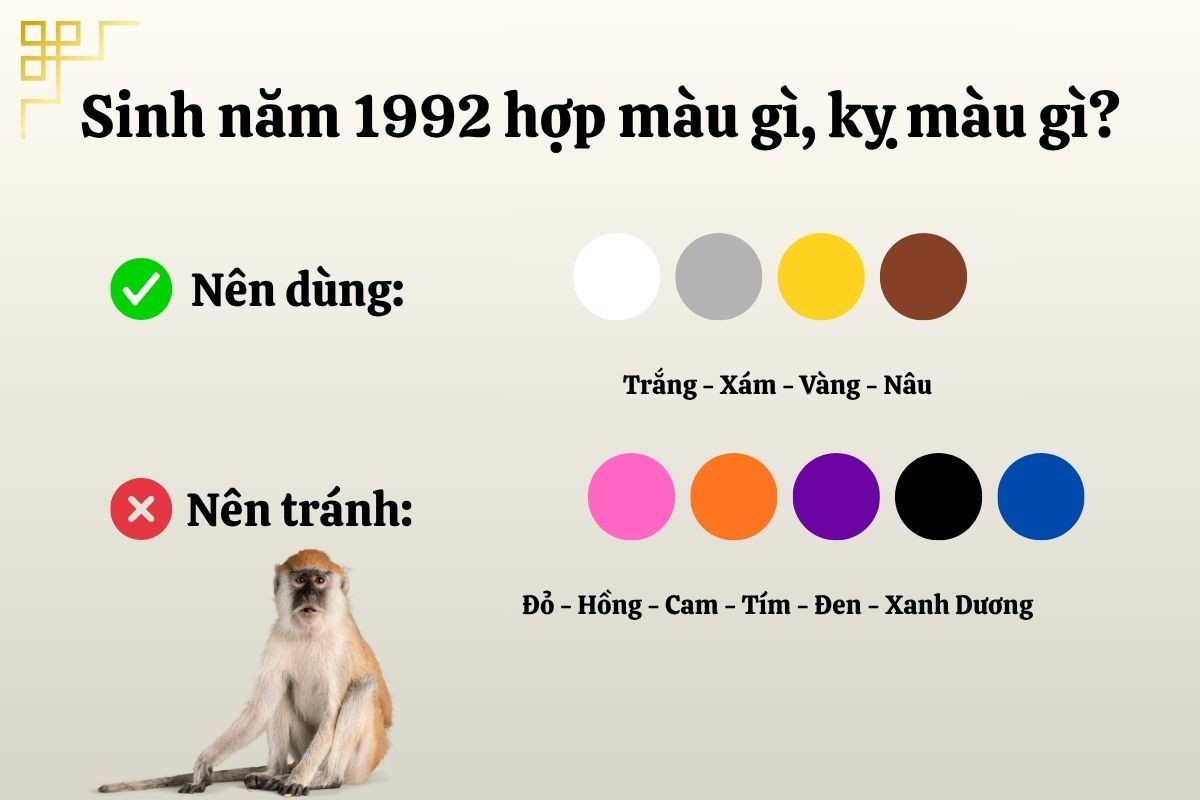 Tuổi 1992 hợp với màu nào