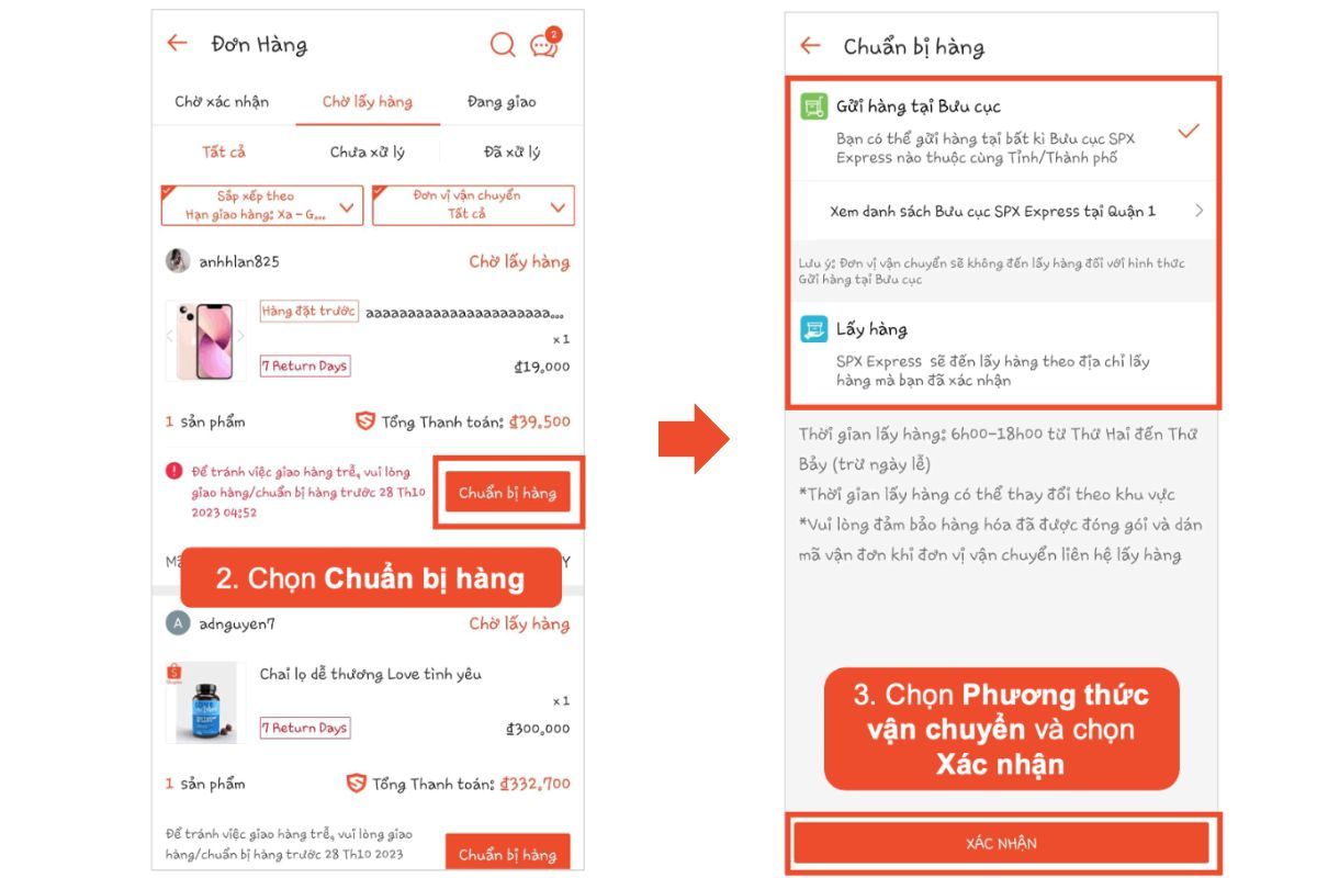 Quy trình xử lý đơn hàng shopee 3