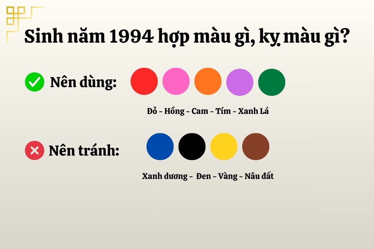 Sinh năm 1994 hợp màu gì 
