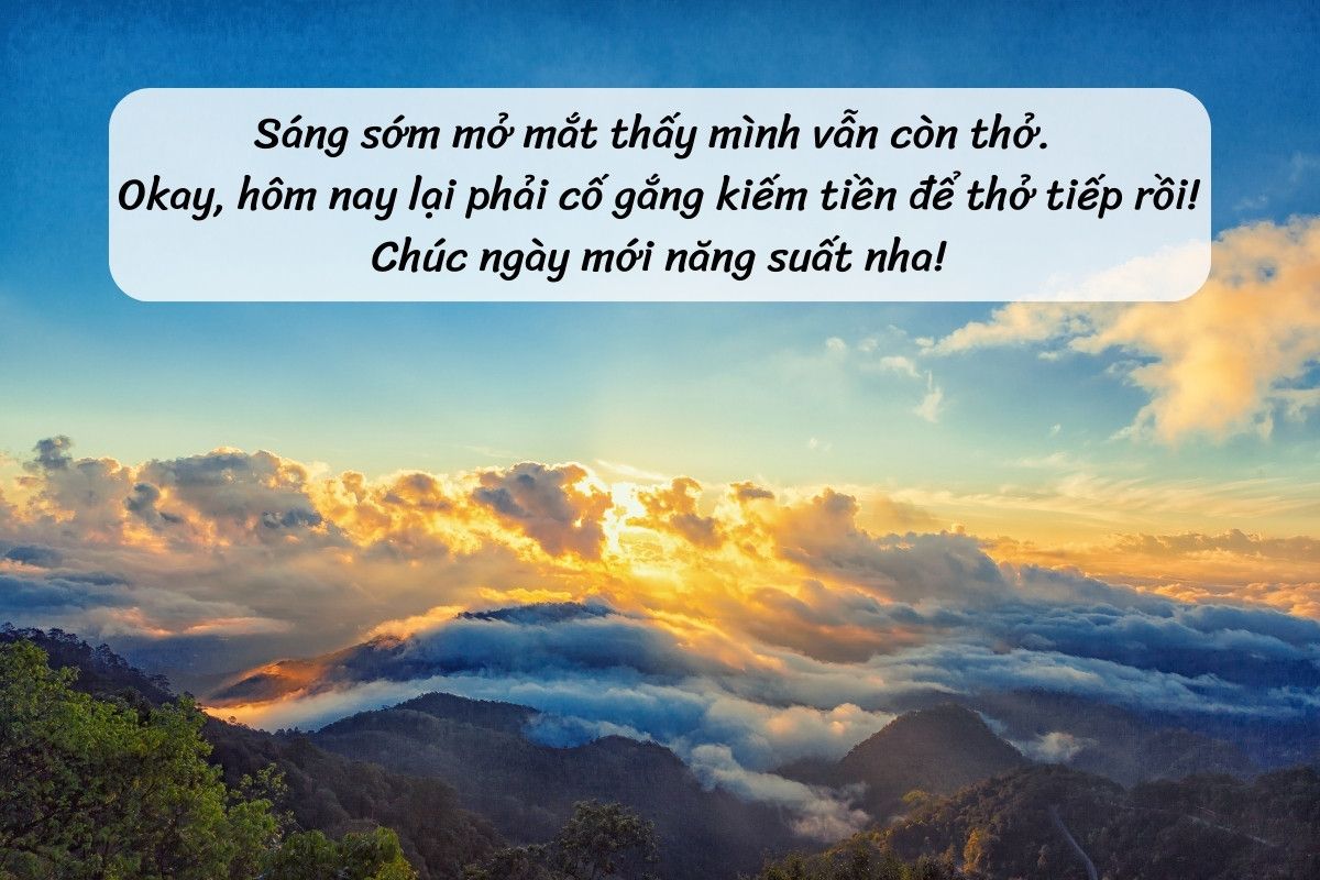 status chào ngày mới hài hước