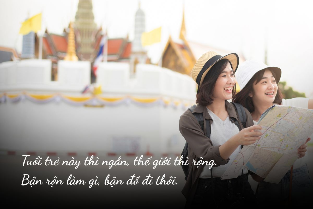 status du lịch cùng hội bạn thân cực chất