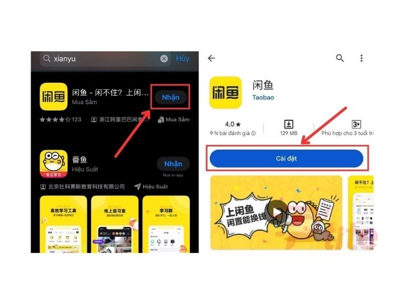 Tải Xianyu trên IOS và Android 