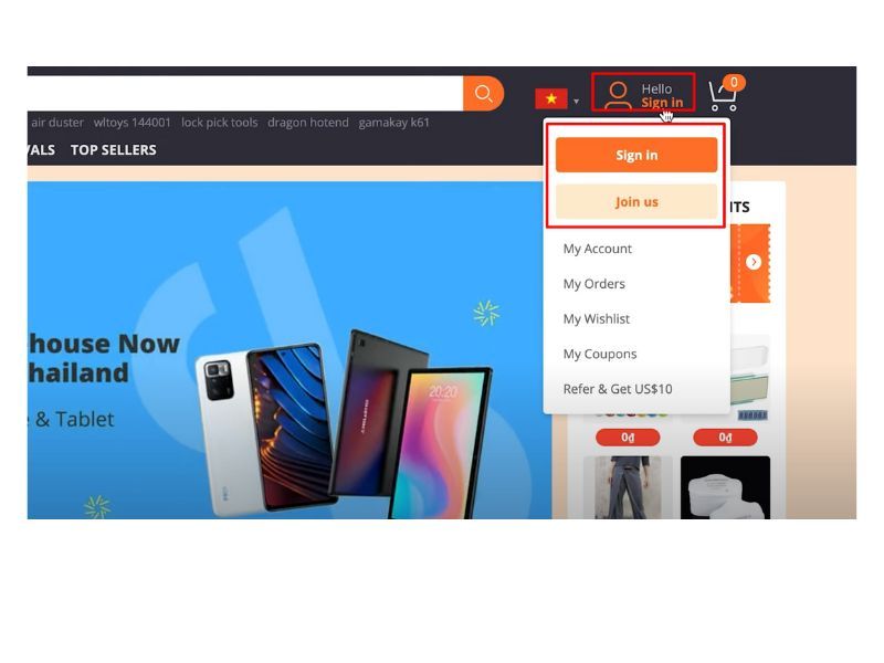 Ấn vào nút Sign in bên góc phải màn hình (Nguồn ảnh: Internet)