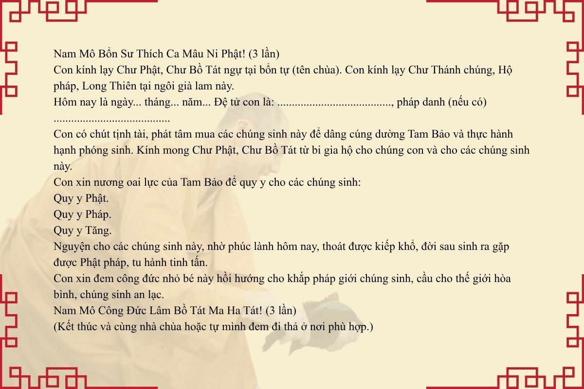 văn khấn cúng phóng sinh