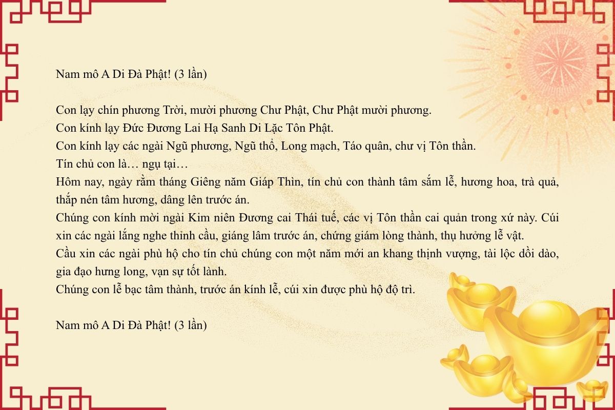 văn khấn ngày rằm hàng tháng