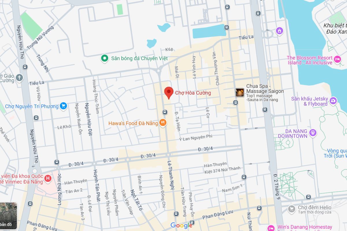 chợ đầu mối hoà cường ở đâu