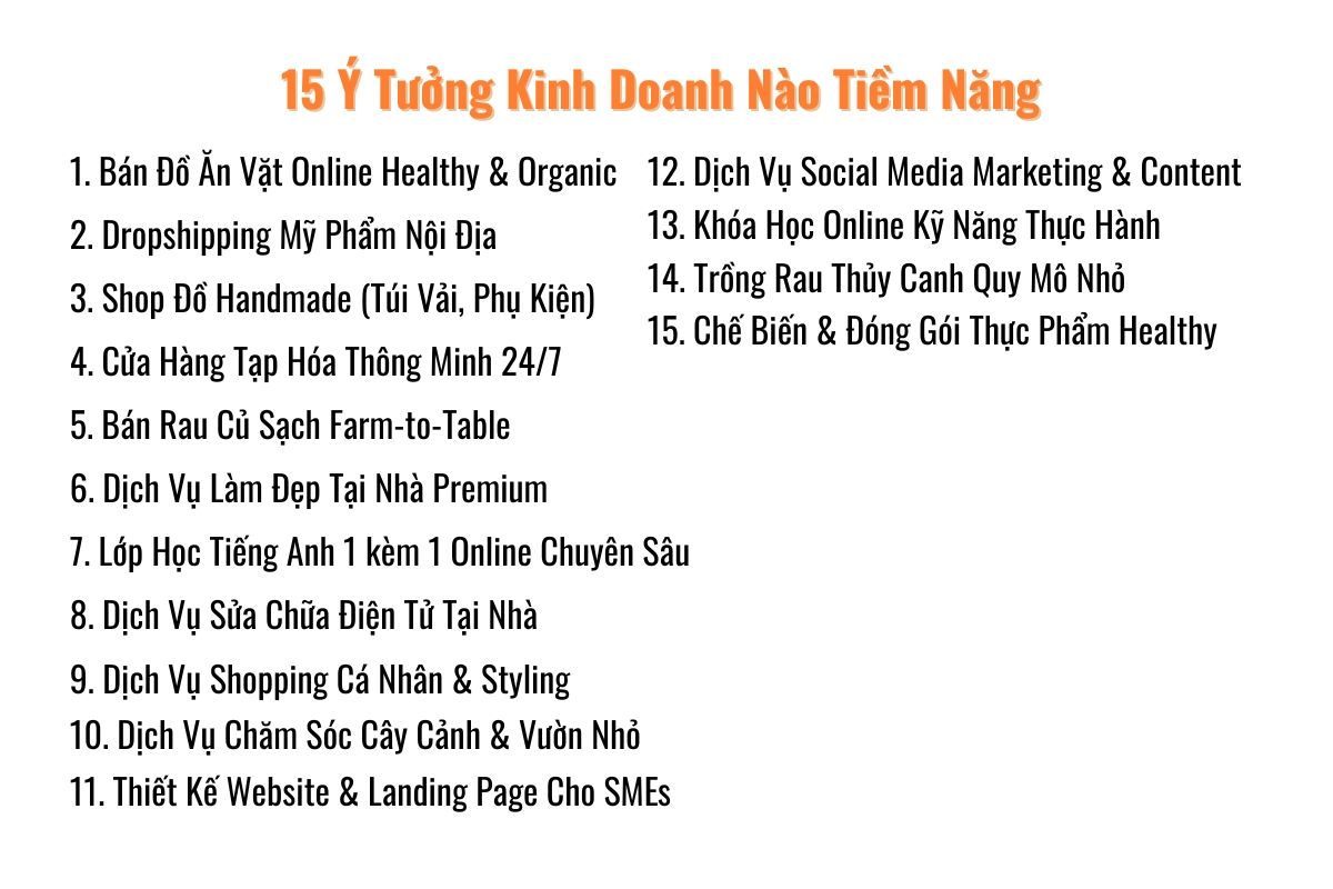 Ý tưởng Kinh Doanh tiềm năng